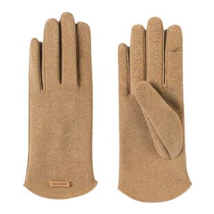 指尖翻盖手套女士冬季加绒保暖骑行露指漏手指头二指触屏手机冬天