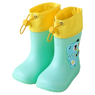 宝宝雨鞋男童女童卡通黄鸭雨靴女童幼儿防滑束口胶鞋子儿童水筒鞋