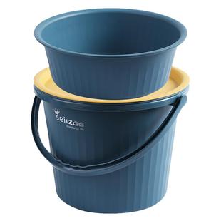 带盖水桶家用桶学生宿舍用脸盆塑料储水桶洗漱洗澡桶盆套装三件套