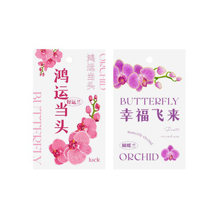 蝴蝶兰养护吊牌绿植盆栽装饰吊卡花束鲜切小挂卡年宵花保养提示卡