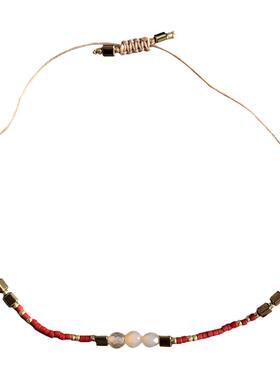 VIKIKO红肉肉玛瑙珠串手链玛瑙