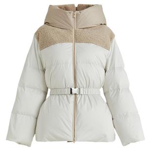 OBEG欧碧倩设计感撞色拼接羽绒服女冬收腰短外套10464164