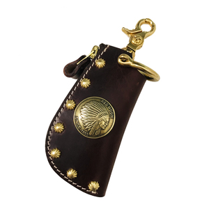 阿美咔叽男款钥匙包家用男士特厚真皮车钥匙通用收纳包多功能腰挂