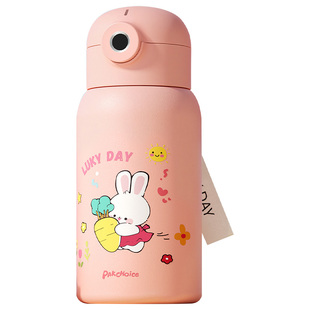 宝选指纹保温杯上学专用智能解锁吸管便携高颜值指纹儿童水杯子