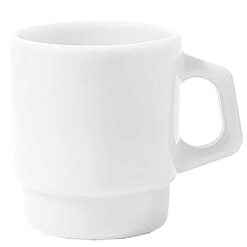 玻璃马克杯复古奶白咖啡杯