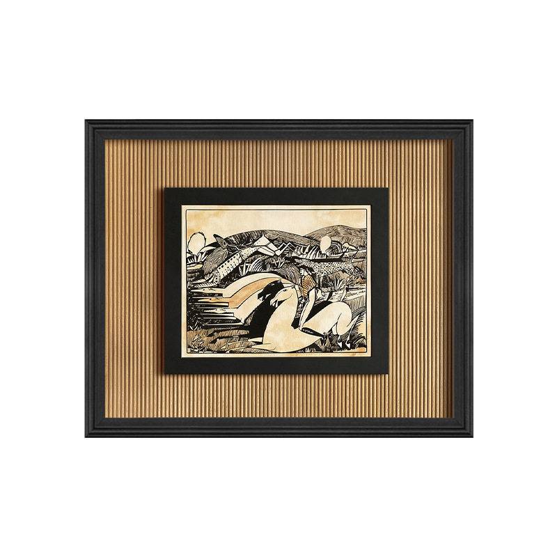 中古风高级感法式艺术玄关装饰画