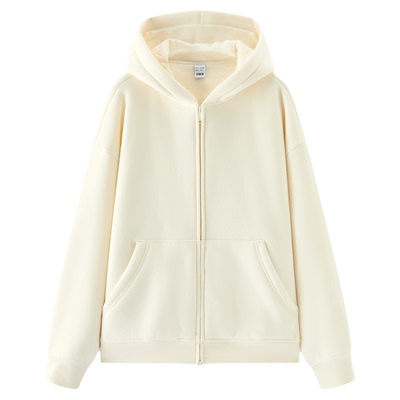 森马摇粒绒宽松落肩连帽外套女