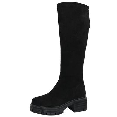 金猴女士复古弹力靴骑士靴显瘦