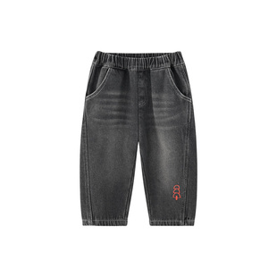 博睿恩儿童加绒牛仔裤男女宝宝一体绒保暖加厚儿童加绒百搭牛仔裤