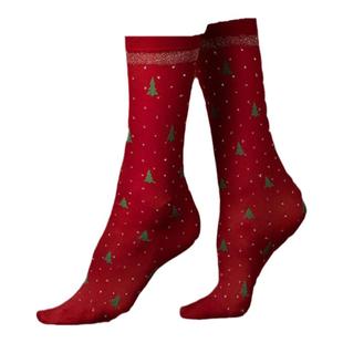 FioreFiore波兰进口秋冬丝袜尼龙短袜圣诞波点红色可爱3双装40D