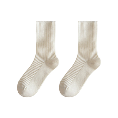 【敲可爱白袜】纯棉花边中筒袜