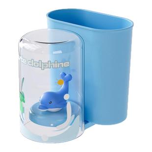 可爱免打孔牙刷架儿童牙刷杯架漱口杯子粘贴挂墙壁挂式置物架套装