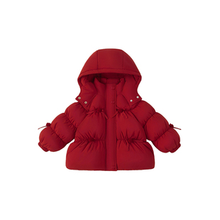 红色女童羽绒服宝宝外套冬季新款儿童防寒服洋气童装女孩衣服冬装