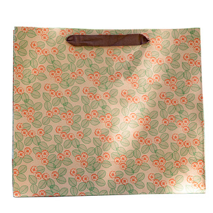 复古风新年碎花印刷牛皮纸袋个性女装手提环保购物时尚小号礼品袋