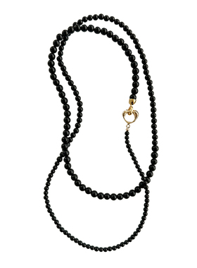 HOPIN黑玛瑙珠珠长链饰品