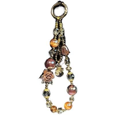 高级轻奢闪粉玫瑰花水晶手链