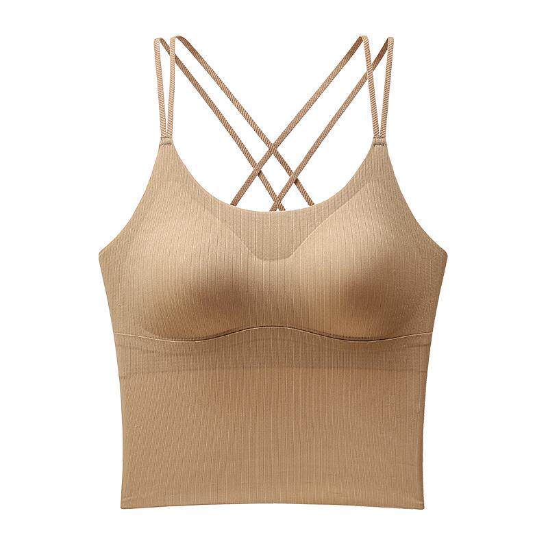 无痕交叉美背防滑内衣女长款运动背心吊带小胸聚拢防下垂瑜伽文胸