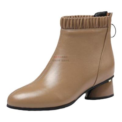 迪亚曼泰通勤短靴粗跟软底轻便