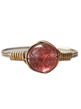 女水晶指环草莓晶手工戒指闺蜜