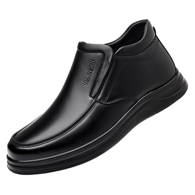 木林森棉鞋冬季加绒保暖男士皮鞋