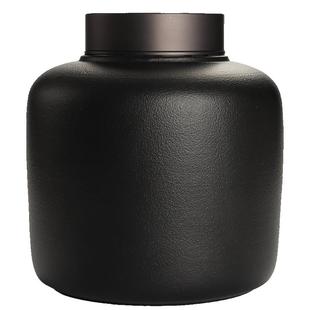 茶叶罐大号陶瓷密封罐黑陶防潮储物罐家用高档普洱茶存茶罐空罐子