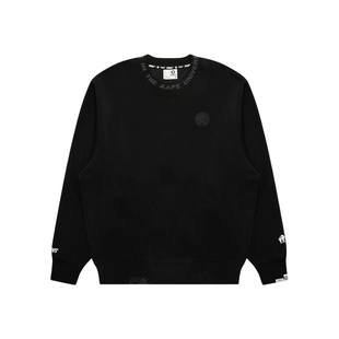 Aape旗舰店男装秋冬猿人裂纹徽章休闲简约潮流圆领卫衣C380XXP