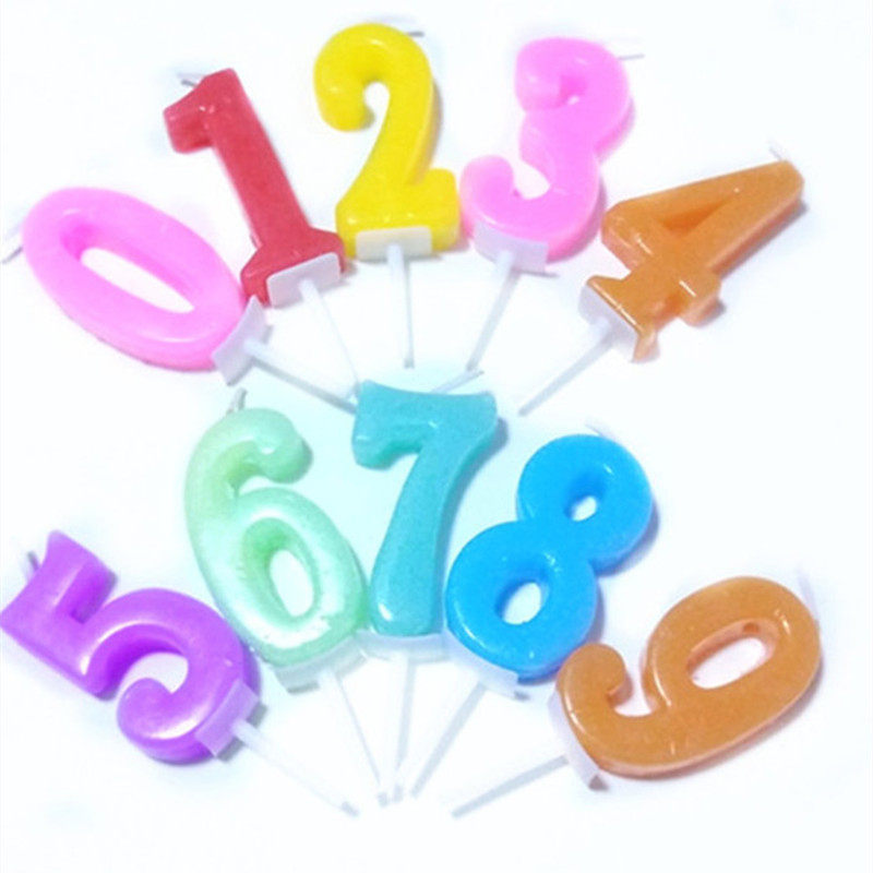 包邮金色数字蜡烛网红儿童生日小熊铅笔蜡烛可爱生日水晶螺纹蜡烛