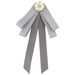 2025新款衬衫领结女蝴蝶结装饰灰色学院风飘带衬衣领花纯色配饰