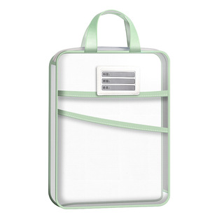 L型科目分类袋手提透明文件袋拉链式网纱大开口学生拎书袋考试专用袋初中生小学生作业补习袋档案试卷收纳袋