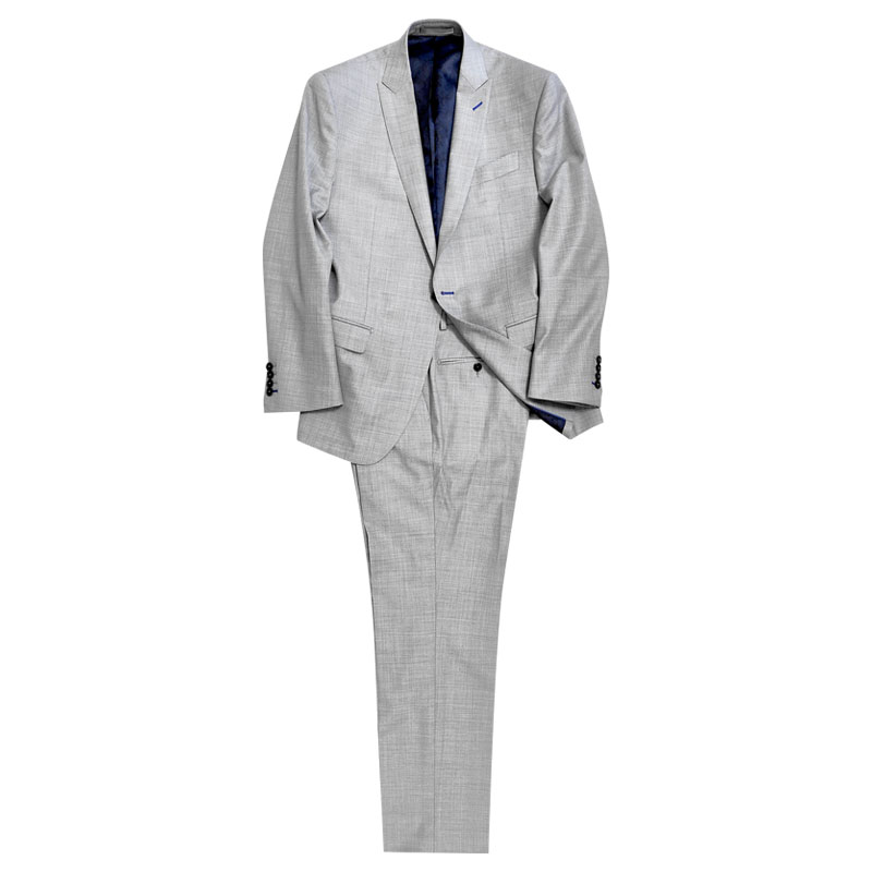 纯白纯羊毛礼服宝蓝色丁缎面新郎舞台西装西裤西服量身定做上海男