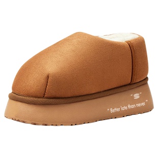 chikoku牛角面包厚底棉鞋女款冬季居家加厚羊毛绒保暖雪地靴外穿