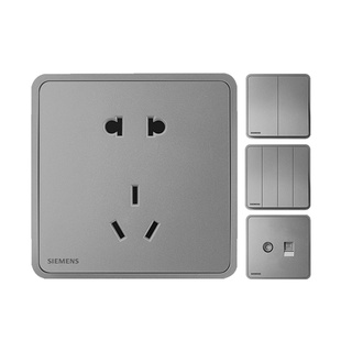 西门子睿绎86型开关插座面板一开5五孔双控暗装家用usb星辉银灰色