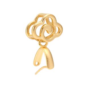 S925纯银古法金银扣头吊坠扣子翡翠玉坠佛公水晶夹扣项链卡扣配件