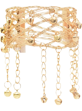 敦煌飞天手镯臂钏苗银铃铛唐风臂环汉服宫铃镯印度肚皮舞饰品手环