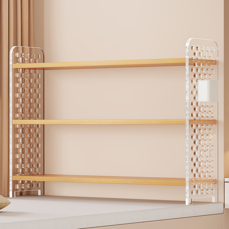 飘窗书架阳台小书柜窗台收纳置物架一体落地学生书桌上多层储物柜