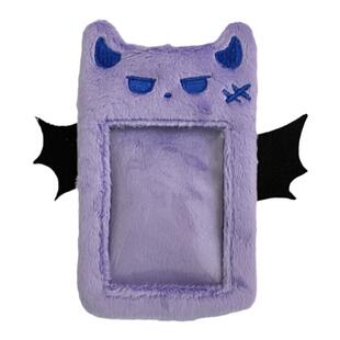原创可爱紫色恶魔毛绒卡套韩国ins风拍立得咕卡爱豆小卡展示挂件