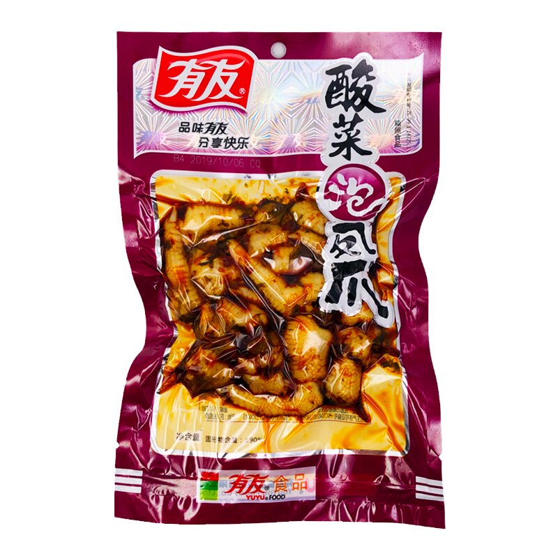 重庆特产有友酸菜凤爪136g*3袋即食网红香辣凤爪泡鸡脚休闲零食