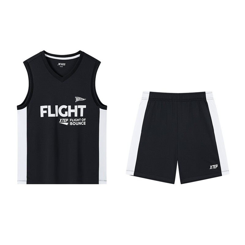 特步儿童篮球服套装2026夏季新款男童夏装运动速干衣大童背心球服