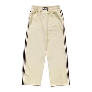 韩国badblood卫裤女阔腿小众美式复古条纹直筒松紧腰运动休闲长裤