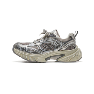 多嘴驴Donkey「旋涡系列」做旧老爹鞋女显脚小增高复古厚底运动鞋