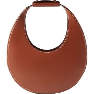 【折扣】STAUD女皮革褐色手拎包新月包