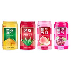 恩乐【ENLE】芦荟芒果樱桃水蜜桃小瓶易拉罐饮料多口味180ml*90瓶
