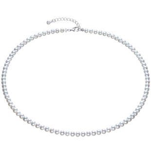 黛米珠宝 冰妍 4-5mm圆形白色淡水baby珍珠项链锁骨链 粉丝福利款