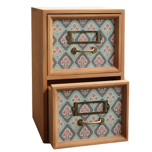 原创设计法式乡村书桌桌面抽屉式收纳盒化妆品复古木质防尘收纳柜