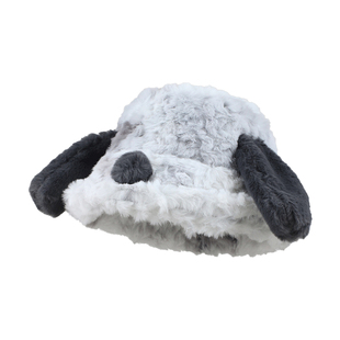 可爱小狗耳朵盆帽护耳搞怪毛绒绒帽子女冬季大檐保暖渔夫帽显脸小