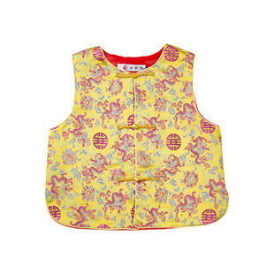 兴业堂26冬｜芷兰喜龙·绒内衬新年装中式马甲男童秋冬国风表演服