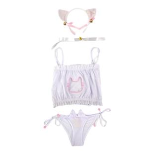 猫咪套装内衣可爱镂空开胸性感耳朵日本日系情趣动漫周边cosplay