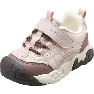 牧童儿童运动鞋2025冬季新款轻便男童户外鞋女童减震加绒跑步鞋子