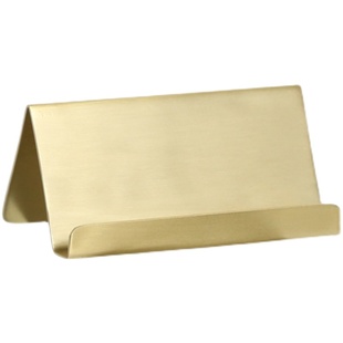 一纪家居 黄铜名片展示架收纳盒卡片底座创意商务名片盒前台高档