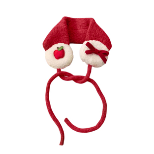 新年毛绒针织红色耳罩女2025年冬季系带套头护耳包耳百搭可爱耳套